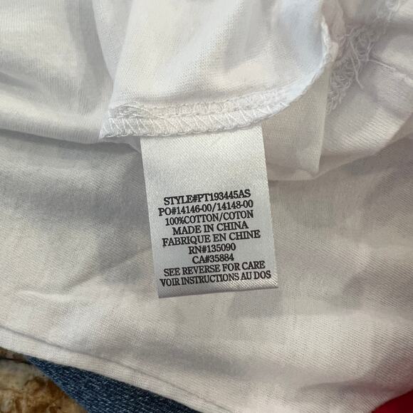 NWT Altar'd State White & Red "Happy Camper" Embroidered Cotton Tee - SIZE SMALL - Picture 9 of 9